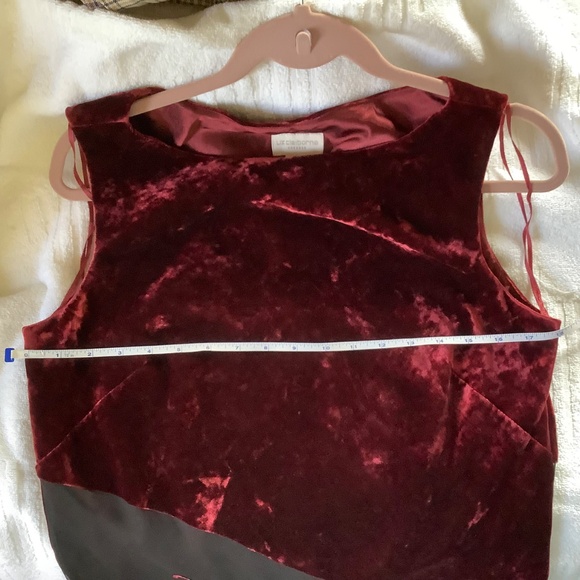 Liz Claiborne Formal Velvet Maxi Dress Red Black SZ 12 - Picture 13 of 13